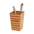 Striped Bamboo Pen Holder